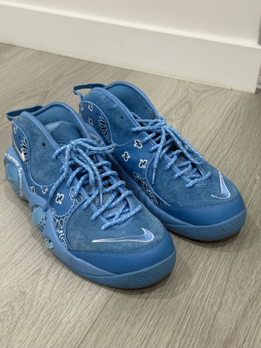 Nike x Supreme Air Zoom Flight 95 Blue Bandana – Size 10 – Rare